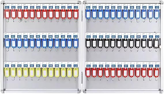 Key Organizer Security Box, Wall -Mounted Key Management Box with Key Lock Hooks & Labels, for Property Communities And Car Dealerships,72pcs [Energy Class A]