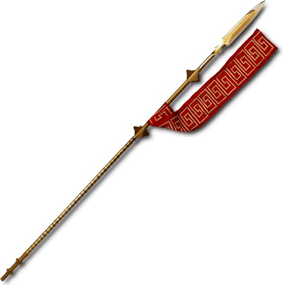 Pure Gold Plated Spear Leviathan Handmade Brass Draupnir Kratos's Spear Etched Blade Head Sharp Functional Spear.