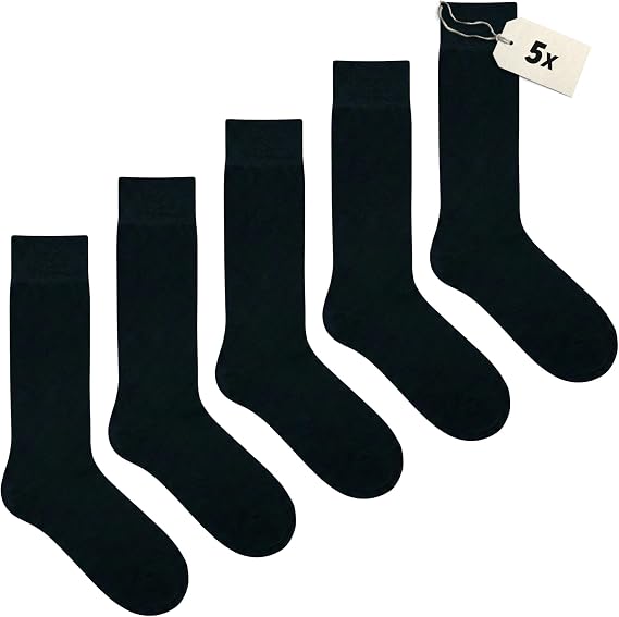 HOGSO Erkek Organik Pamuk Premium Klasik Dikişsiz Çorap 3/5/10 Çift