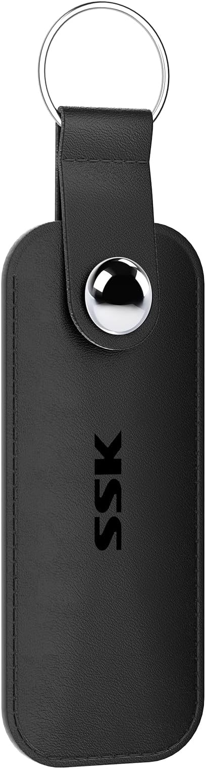 SSK USB C Drive Case with USB A Protector Cap Data Storage Carrying Case | Anti Lost, Small,Portable,USB SSD Drive Holder with Keychain 1PC, Black