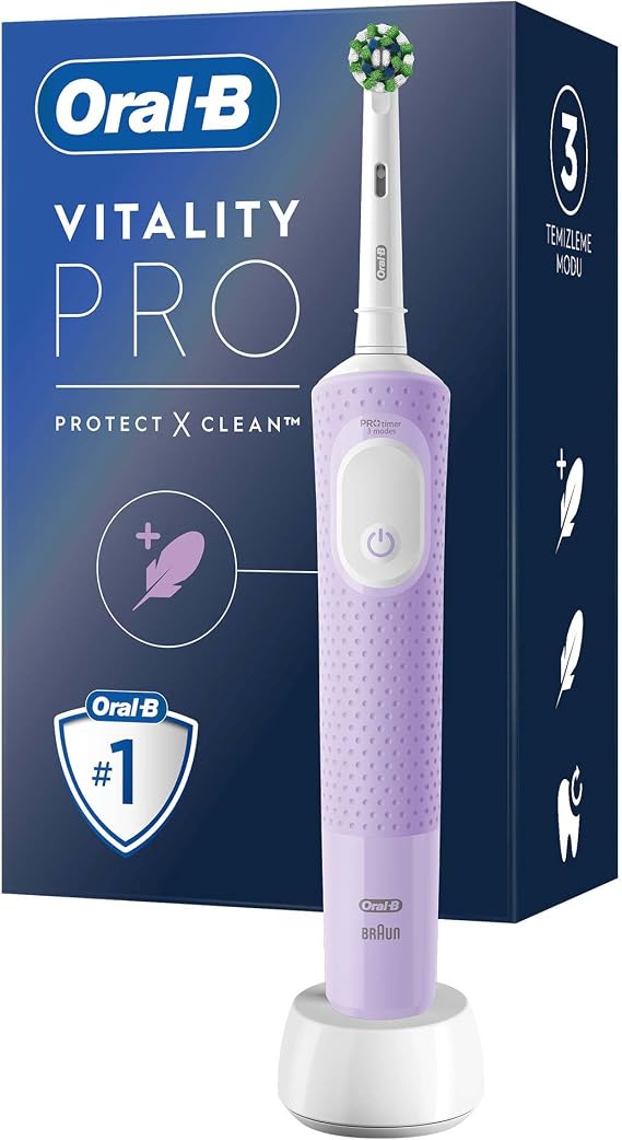 Oral-B Şarjlı/Elektrikli Diş Fırçası Vitality Pro Lila Koruma ve Temizlik