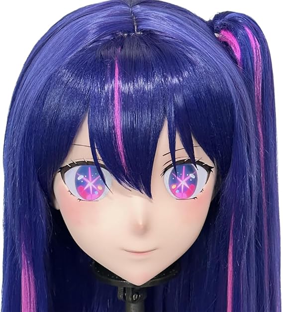 (AL016) Customize Character Crossdressing Full Head With Lock Anime Cosplay Japanese Animego Kigurumi Mask