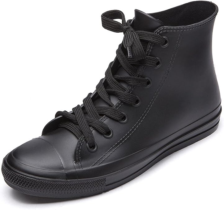 DKSUKO Women's Rain Boots Waterproof Rain Shoes with Lace Up Garden Shoes