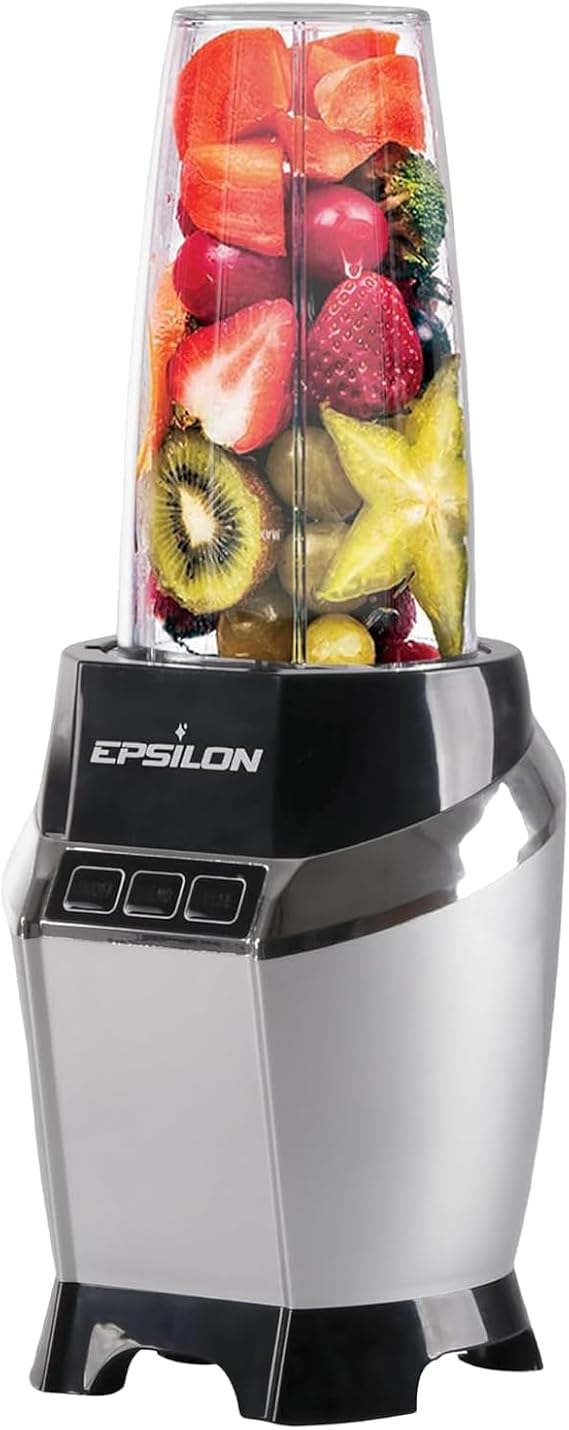 Epsilon Portable Smoothie Blender for Shakes & Smoothies with LED Display & 24 Oz BPA-Free Travel Cup, Personal Juicer Blender w/ 1000W High-Speed Motor for Ice Crushing & Frozen Blending