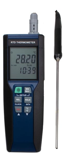 TECPEL DTM-386 RTD Platinum Resistance Thermometer Data Logger PT100, Celsius/Fahrenheit