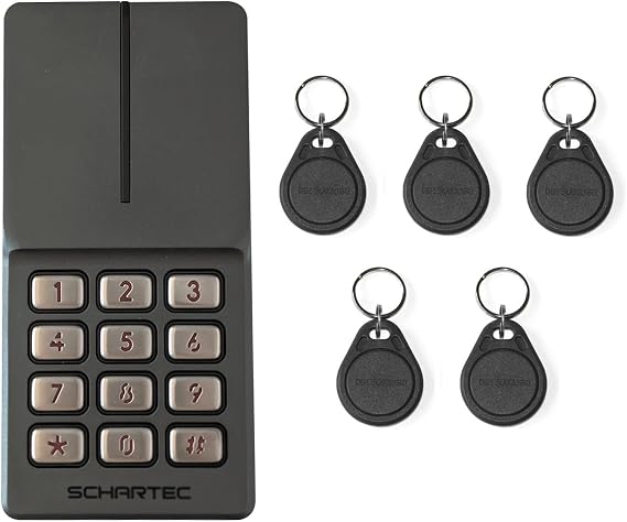 SCHARTEC Metal Code Button with RFID Chip Transponder Button Set Card Reader Transponder Reader Access Control Code Keyboard Door Opener