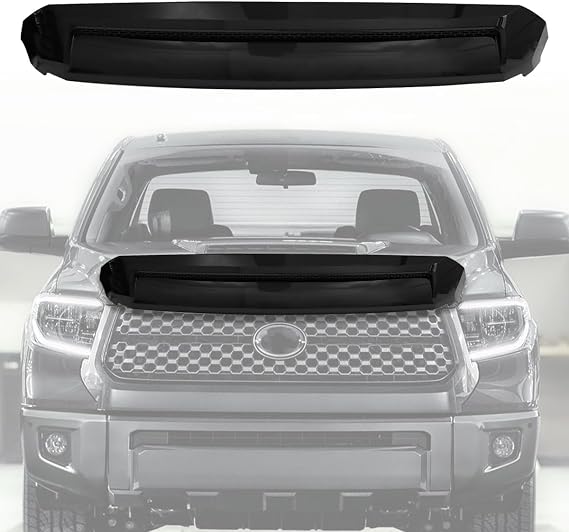 Front Bulge Molding Grille Trim Compatible with 2014-2019 Tundra Matte Black Hood Scoop