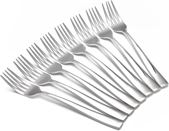 8-Piece Salad Forks Set, Food Grade Stainless Steel Silverware Dinner Fork, Flatware Forks Use for Home, Kitchen, Restaurant, Dishwasher safe - 7 Inches