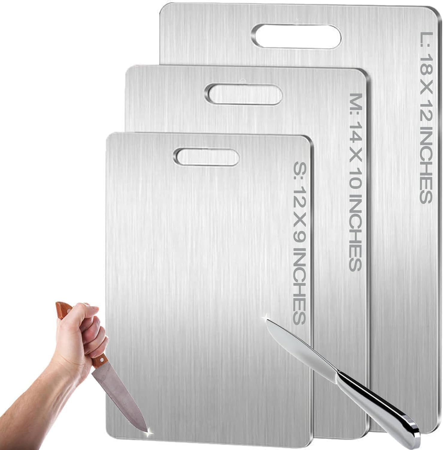 Titanium Cutting Board, 2025 New 100% Pure Titanium Cutting Boards for Kitchen, Double Sided Food-Grade Titanium Board, Metal Cutting Boards for Meat Fruit vegetable A2-14  10 inch