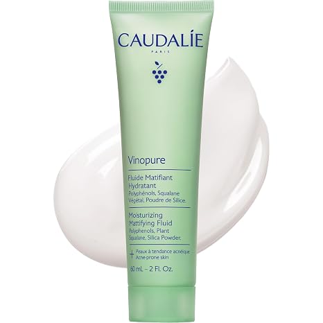Caudalie Vinopure Oil Control Moisturizer for Acne Prone Skin - 60 mL | Lightweight mattifying moisturizer to hydrate, absorb excess oil, and reduce the appearance of imperfections and blackheads.