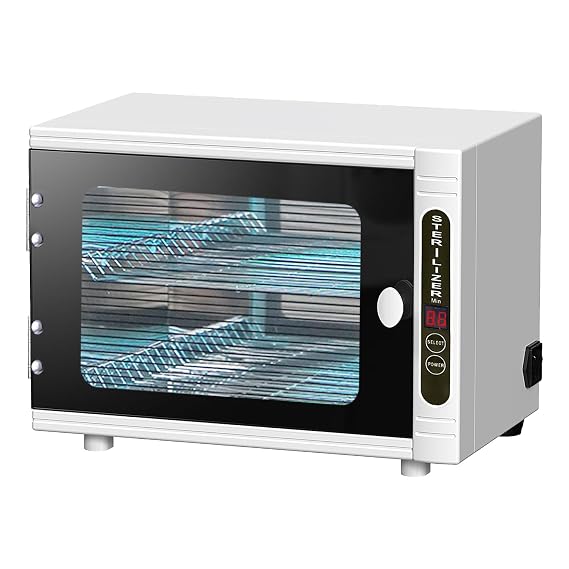 Nail Tool cleaning cabinet, Large capacity, Double mode Stainless Steel cleaning with Timer Control for Spa Beauty Home Metal Tools