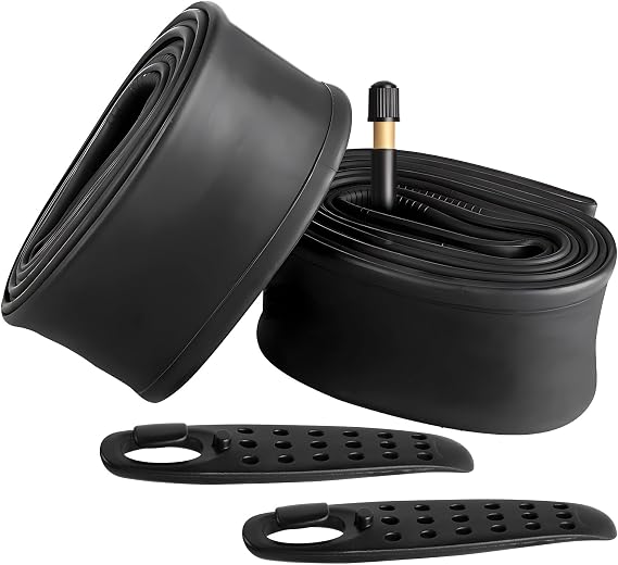 FANSPRO 2 Pack of 26 Inch Bike Tube 26x2.125 26x2.20 26x2.25 26x2.30 26x2.35 26x2.40 Heavy Duty Bicycle Tube with 2 Tire Levers, 48mm Schrader Valve Premium Quality Butyl Inner Tube