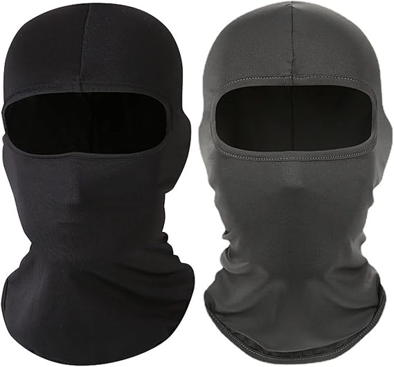 2 Pcs Ski Mask, Balaclava Face Mask for Men and Women, for Skiing, Snowboarding Football Running Riding Motorcycle & UV Protection Black