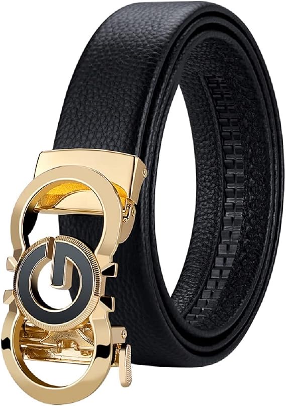 Leather Ratchet Belts for Men Automatic Buckle with Belt Box, Gift for Men