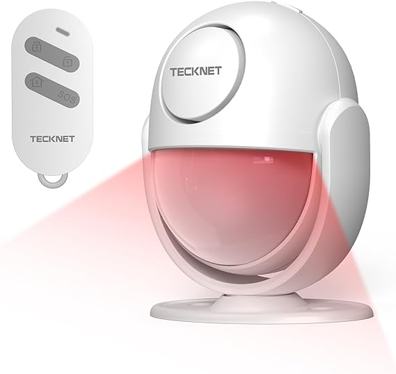 TECKNET 125dB Loud Indoor Motion Sensor Alarm with 328ft Remote Control