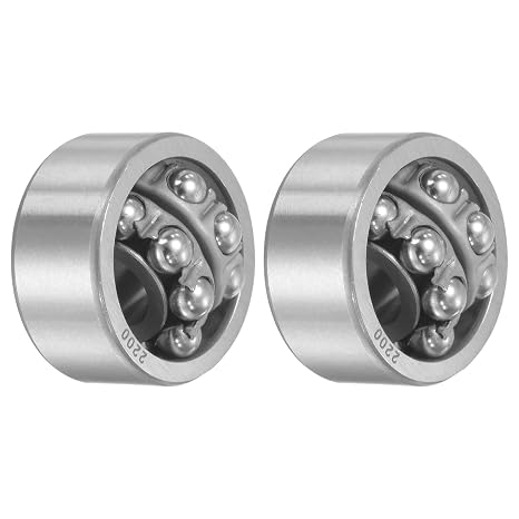 uxcell 2200 Self-Aligning Ball Bearings 10mm Bore 30mm OD 14mm Thickness Double Row Open Type Chrome Steel 2pcs