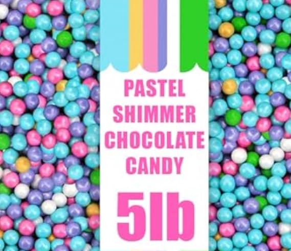 Pastel Colored SixletsCandy 5lb Bag - Bulk Candy for Buffets, Party Favor Decorations, Baby Showers, Birthday Candy Tables, Baking, and Dessert Toppings