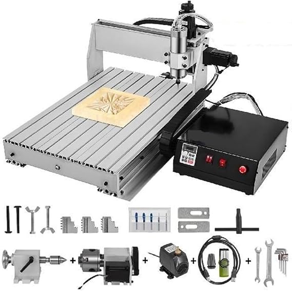 3/4 Axis CNC Router 6040/3040/3020 Engraver USB Port Milling Engraving Machine PVC 3D Carving Woodworking for Beginners DIY(3 Axis CNC 3040)