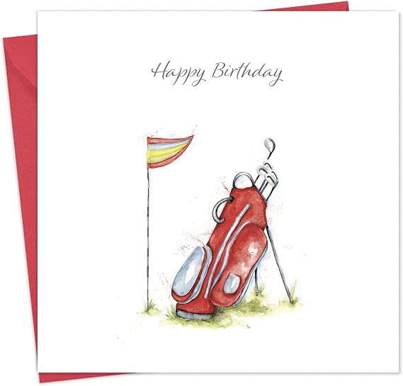 Twizler Golf Birthday Card for Men or Women - Golfer Happy Birthday Card for Him or Her