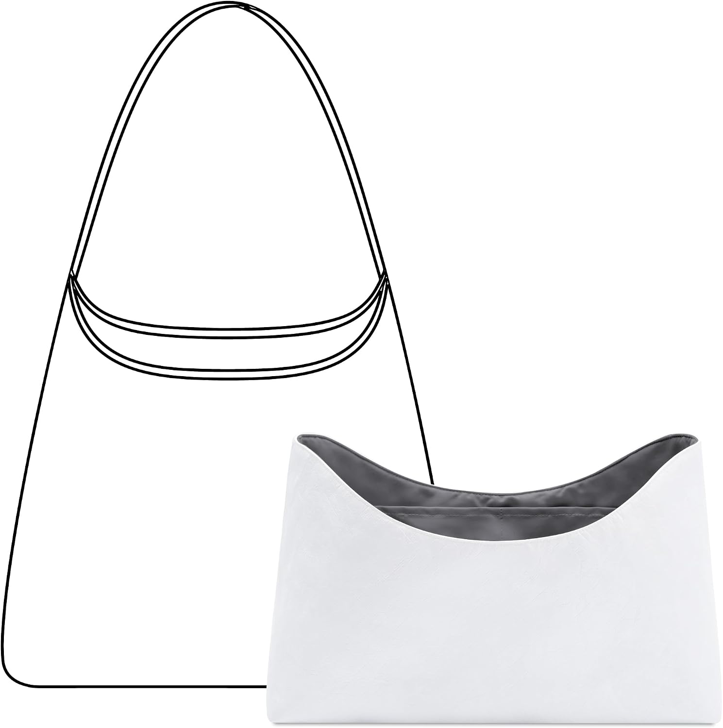 ハンドバッグ オーガナイザー インサート GOYARD Bohème Hobo Bag用 プレミアムスレートグレー 軽量 防水 ハンドバッグインサート カップホルダーアクセサリー付き