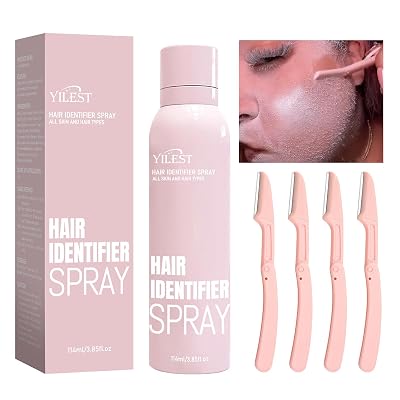 Hair Identifier Spray for Face Shaving,Skin Body Hair Identifying Spray With Razors，Hair identifier Set for Women and Men Face Dermaplaning Gifts