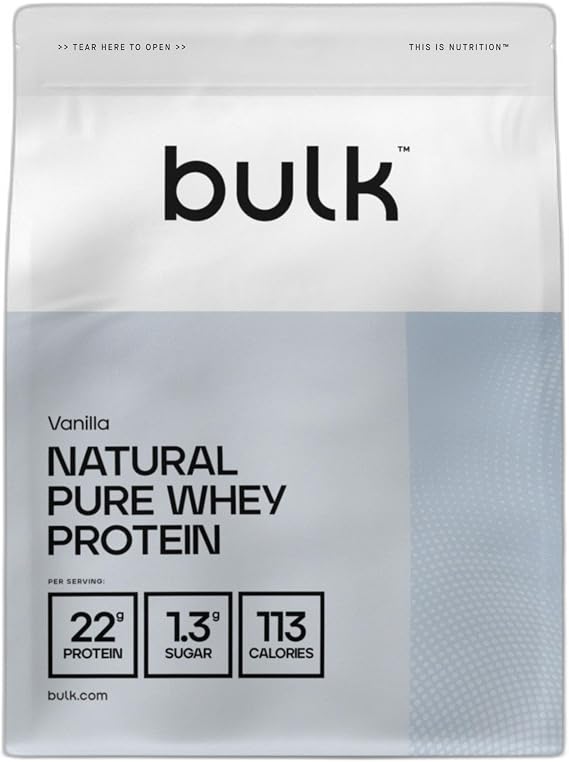 Bulk Natural Pure Whey Protein Concentrate, Vanilla, 2.5 kg