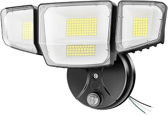 Onforu 90W Dusk to Dawn Outdoor Lighting,10000lm Flood Lights Outdoor,IP66 Waterproof Black LED Security Light with Photocell,6500k Daylight 4 Adjustable Heads Exterior Light Fixture for Yard,Garden
