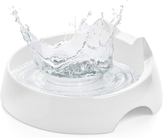 CatGuru Cat Bowls, Whisker-Friendly Cat Water Bowl, Encourages Drinking | Raised back prevents spills. Wide design relieves whisker fatigue. Nonslip. Dishwasher safe. For cats of all ages.