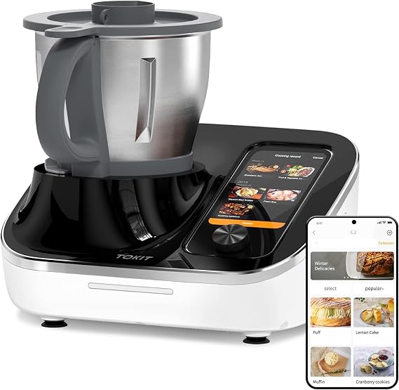 TOKIT C2 AI Cooking Robot Food Processor with 21 Functions and 3000 Recipes