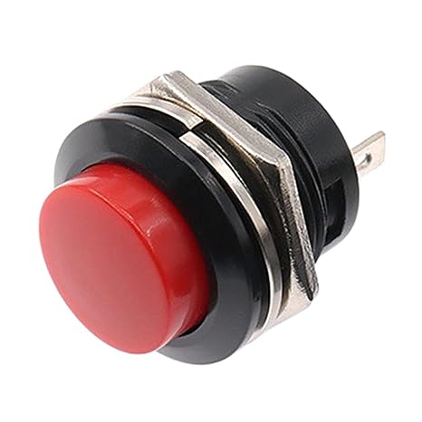 Momentary Push Button Switch, 12v 5A Momentary Switch Push Button for Classic Cars Horn & Screen Wash (Red)