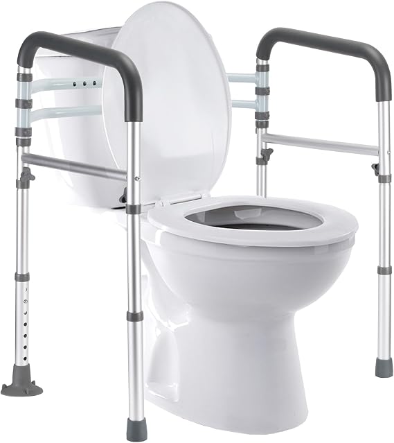 Lianjindun Toilet Safety Rails, 350 lbs, Adjustable Height & Width