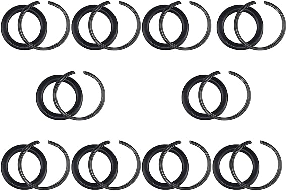 10 Sets 3/8" Square Drive Impact Wrench Retaining Ring Clips with O-Ring Compatible with Milwaukee-Type & 3/8" Standard Impact Wrenches Ideal for Pneumatic/Electric Tools