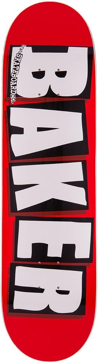 Baker Brand Logo Skateboard Deck - White - 8.125" - With Black Griptape