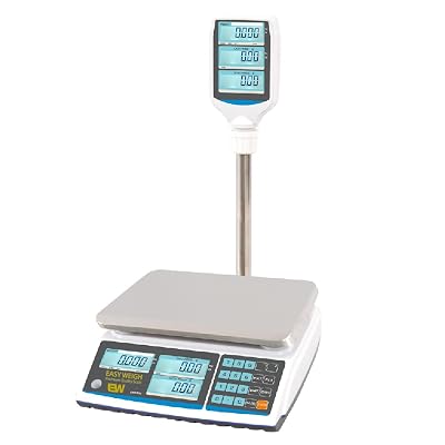Aquos ZTP Price Computing Scale Class III NTEP Legal for Trade, Commercial Digital Scale with LCD Backlit Display & Stainless Steel Platter, Retail Grocery Scale 30lbs Pole Model
