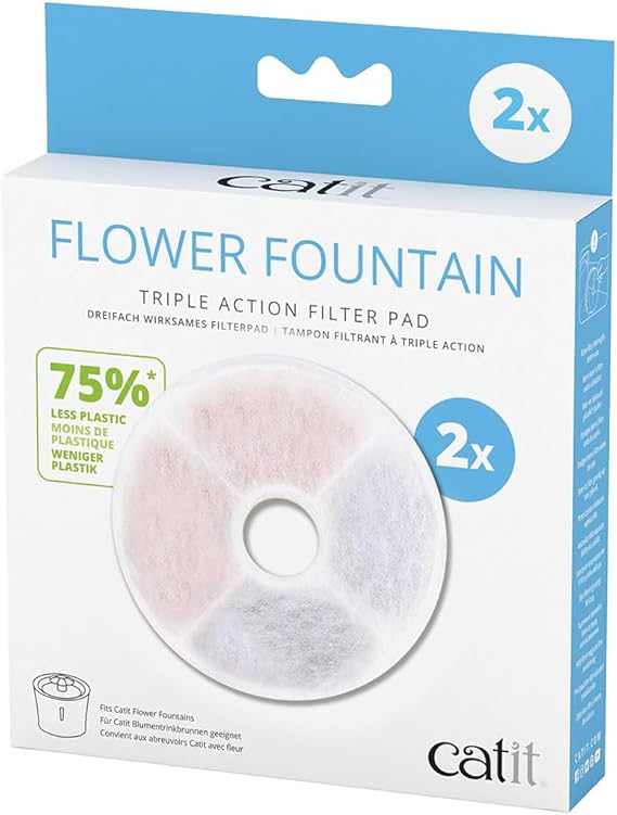 Catit Triple Action Replacement Original Water Fountain Filters, 2 Pack