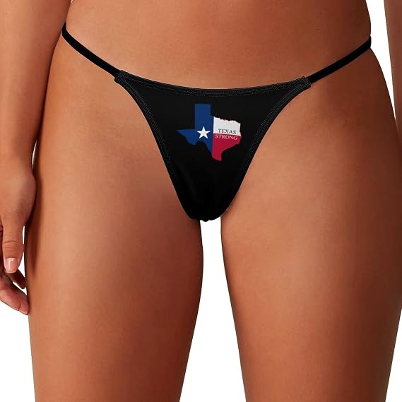 BAIKUTOUAN Texas Strong Print T-Back Thong for Women G-String Underwear Panty