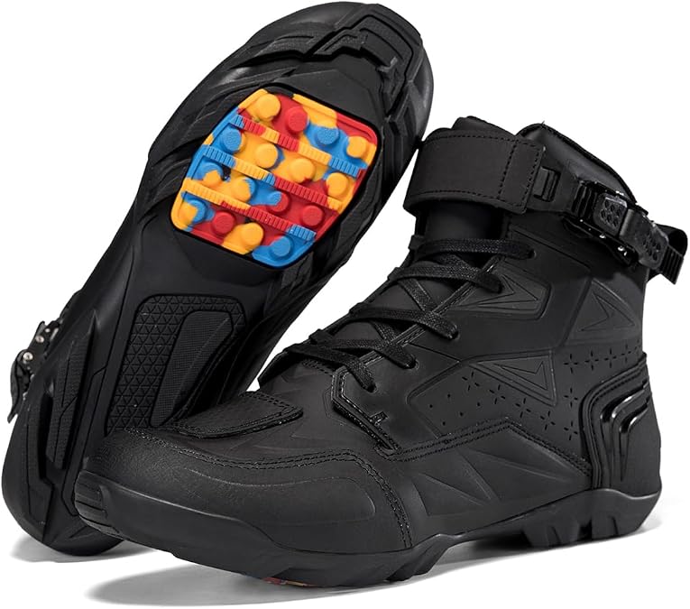 Motorcycle Boots, Dirt Bike Boots with Waterproof Protection Anti-Slip and Strong Grip, Racing Shoes for Men Women Touring Riding Outdoors