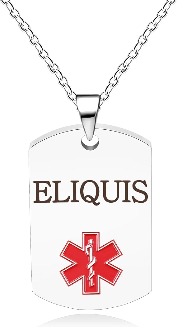 Custom Laser Engraved Medical ID Necklace, Waterproof Stainless Steel Medical Alert Pendant for Daily and Outdoor Use