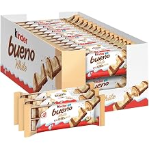 30 x Ferrero Kinder Bueno White 1.5 oz 43 g, FERRERO Kinder Bueno White Chocolate, 30 Pieces Chocolate Bar