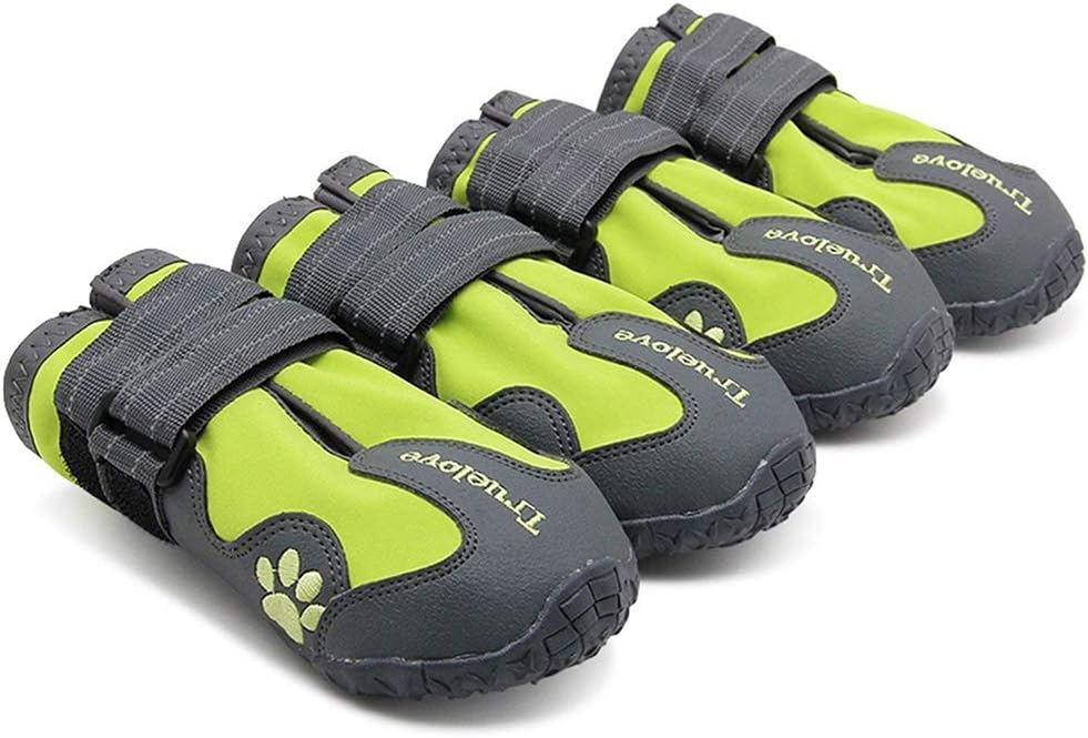 TRUE LOVE Waterproof, Breathable, Neon Yellow Dog Shoes 6
