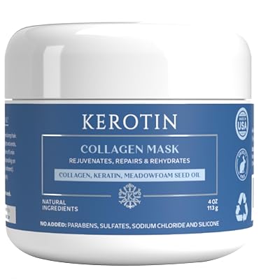 Kerotin Collagen Hair Mask - Hair Treatment Conditioner with Keratin, Collagen, and Vitamin E, Repair Damaged Hair, Prevent Breakage, and Control Frizz. Made in the USA 16 fl oz, 2 units