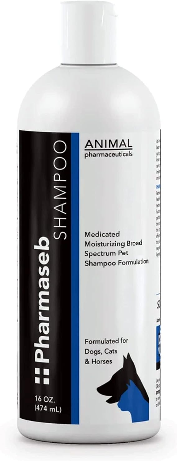 Pharmaseb Medicated Pet Shampoo Formulated for Dogs, Cats, and Horses Chloroxylenol and Ketoconazole Treats Skin Conditions, Irritation and Hotspots - 16 Fluid Ounces - Animal Pharmaceuticals