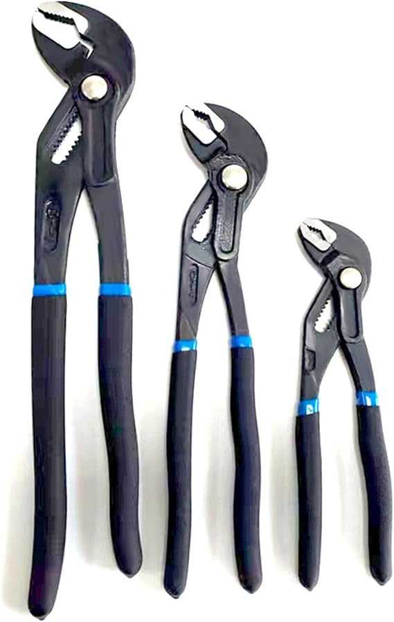 Mini Water Pump Pliers 4-inch jaws, 7-position adjustable push-lock V-shaped jaws, suitable for multi-surface gripping, industrial maintenance tool for tight spaces (12inch)