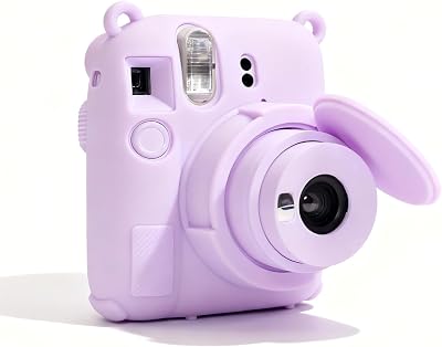 Case for Fujifilm Instax Mini 12 Camera Accessories, Instax Mini 12 Camera Soft Silicone Protective Case, Slim Fit Sleeve with Removable Lens Cover, Lightweight, Anti-Scratch Light Purple