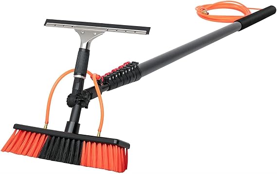 Solar Panel Cleaning Brush & Pole Kit with Water Fed Pole & Filter System - Extendable Water-fed Pole for Efficient Solar Panel and Window Cleaning