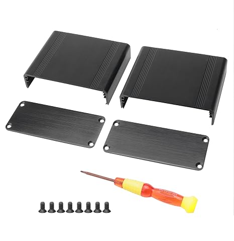 Aluminum Junction Box 70x88x38mm Black with Screwdriver for DIY