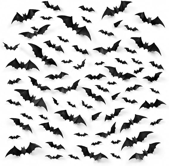 120pcs Bats Wall Halloween Decorations Indoor, Bats Wall Decor Stickers