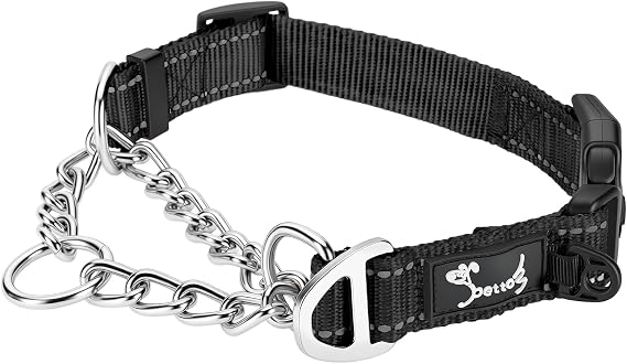 PETTOM Martingale Half Choke Dog Collar S: Neck 37.5-43cm(14.7-16.9in)