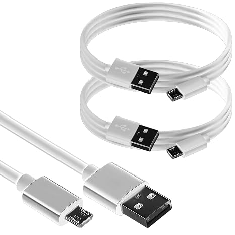 VOLT+ Professional Quick 2.0 Charge MicroUSB Compatible with BLU Studio J8 (2PACK) 6Ft/1.8M Turbo 18Watt Long Plus Data Cable Extra Strength for Fastest Speeds (White)