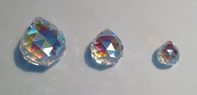 Lot of 3- Asfour Aurora Borealis Crystal Ball Prisms- Sun Catchers